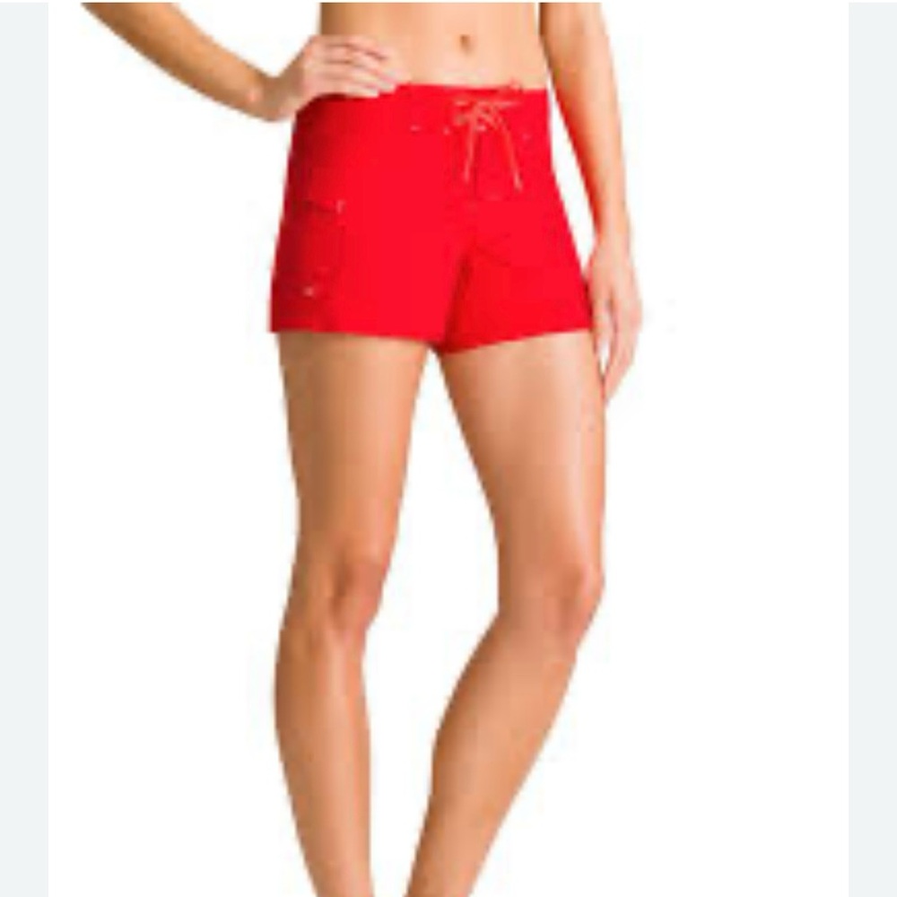 Red Athleta Clearwater Swim Surf Board Shorts, Size 6